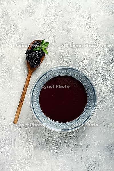 Blackberry sauce, blackberry tkemali, Georgian cuisine, homemade, no people [IBR124552255]