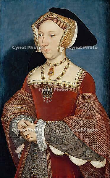 Portrait showing Jane Seymour (ca. 1508-1537), the third woman of King Henry VIII of England, authentic reproduction of a work of art, painting, drawing by Hans Holbein the Elder (born 1465 in Augsburg, died 1524 in Basel or Isenheim), German Renaissance  [IBR124563483]