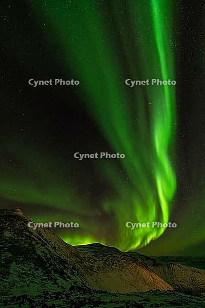 Northern Lights (Aurora borealis), S$00F6r$00F6ya, Finnmark, Norway, December 2018 [IBR124563516]