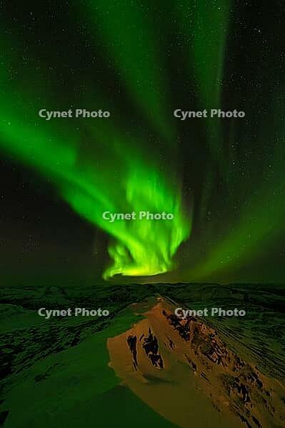 Northern Lights (Aurora borealis), S$00F6r$00F6ya, Finnmark, Norway, December 2018 [IBR124563524]