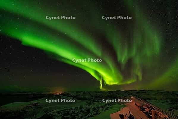 Northern Lights (Aurora borealis), S$00F6r$00F6ya, Finnmark, Norway, December 2018 [IBR124563528]