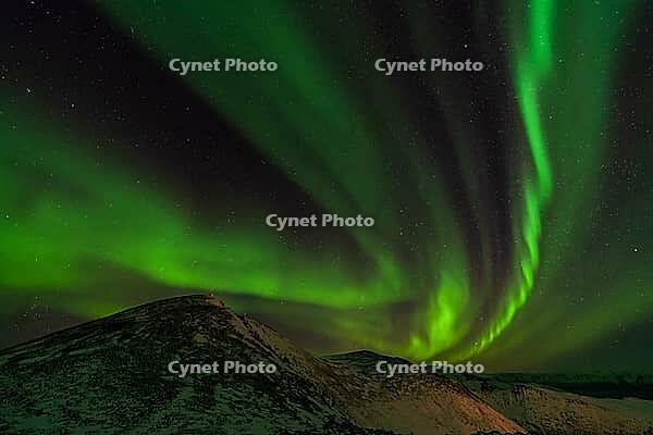 Northern Lights (Aurora borealis), S$00F6r$00F6ya, Finnmark, Norway, December 2018 [IBR124563557]
