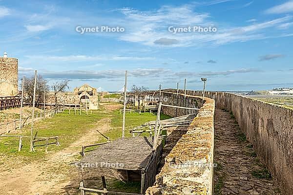 Interior view of the historic Castelo de Castro Marim in the Algarve region of southern Portugal, showcasing medieval architecture and cultural heritage [IBR124586590]