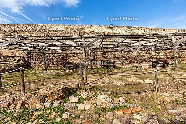 Interior view of the historic Castelo de Castro Marim in the Algarve region of southern Portugal, showcasing medieval architecture and cultural heritage [IBR124586594]