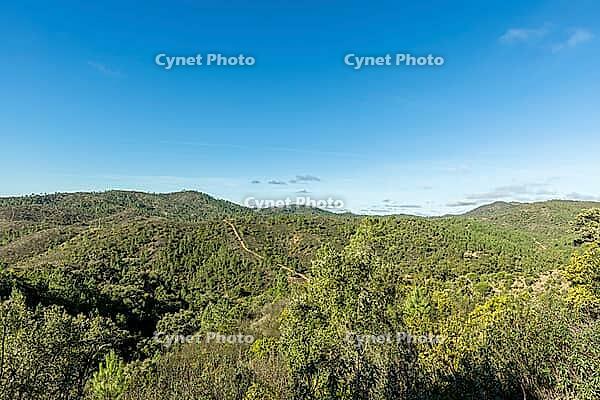 Scenic walking trails winding through the natural landscape of Fonte Férrea in São Brás de Alportel, Algarve, Portugal, offering a peaceful setting for outdoor trips, hiking, and nature exploration [IBR124586626]