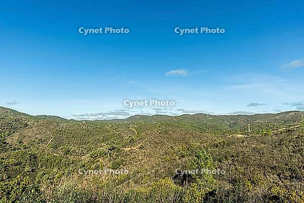Scenic walking trails winding through the natural landscape of Fonte Férrea in São Brás de Alportel, Algarve, Portugal, offering a peaceful setting for outdoor trips, hiking, and nature exploration [IBR124586655]