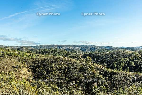 Scenic walking trails winding through the natural landscape of Fonte Férrea in São Brás de Alportel, Algarve, Portugal, offering a peaceful setting for outdoor trips, hiking, and nature exploration [IBR124586661]