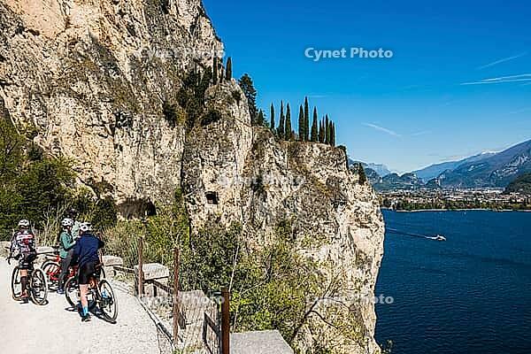 Cycle path and hiking trail, Via Ponale, Riva del Garda, Lake Garda, Trento, Trentino-Alto Adige, Italy [IBR124629523]