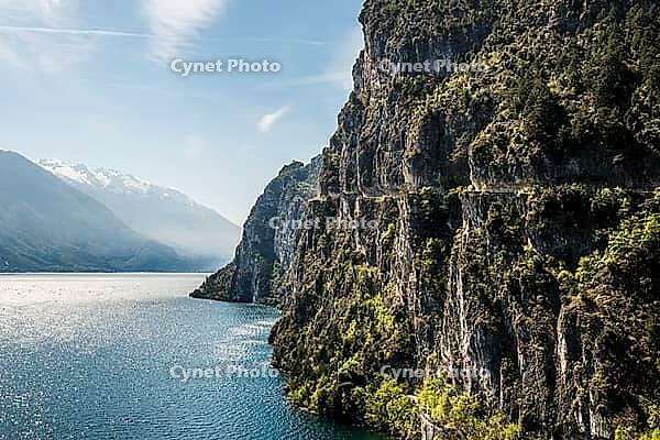 Cycle path and hiking trail, Via Ponale, Riva del Garda, Lake Garda, Trento, Trentino-Alto Adige, Italy [IBR124629524]