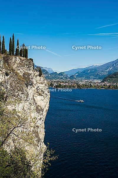 Cycle path and hiking trail, Via Ponale, Riva del Garda, Lake Garda, Trento, Trentino-Alto Adige, Italy [IBR124629532]