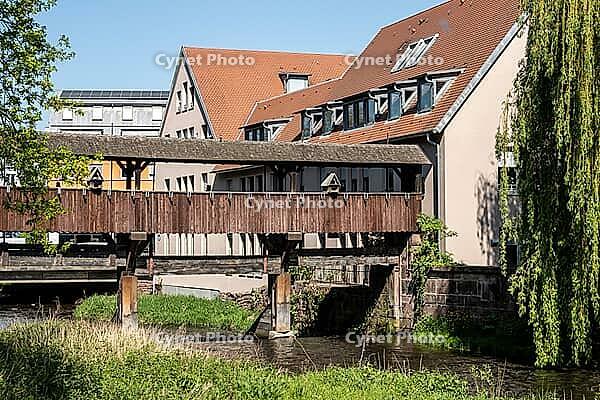 Albwehr with willow tree in Ettlingen, Baden-W$00FCrttemberg, Germany [IBR124631252]