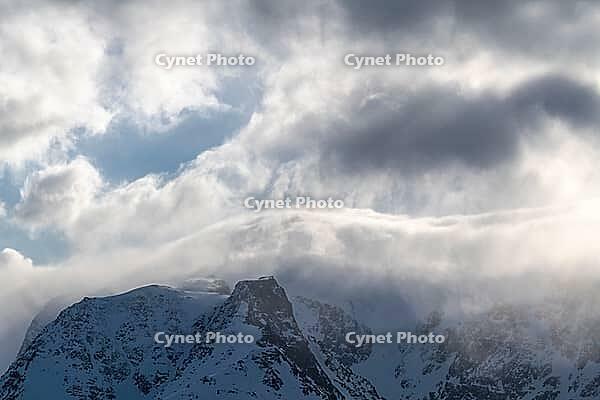 Light atmosphere in the mountains, Öksfjord, Finnmark, Norway, April 2019 [IBR124636258]