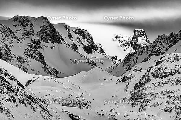 Light atmosphere in the mountains, Öksfjord, Finnmark, Norway, April 2019 [IBR124636261]
