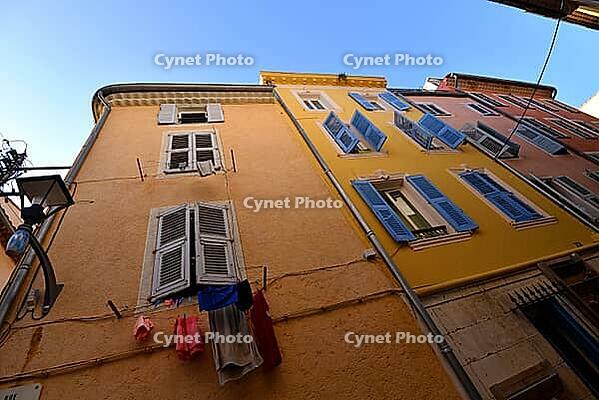 A typical house facade, Vallauris, Cote d Azur, France [IBR124636295]