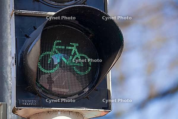 Green traffic light, symbol for bicycles, Germany [IBR124637721]