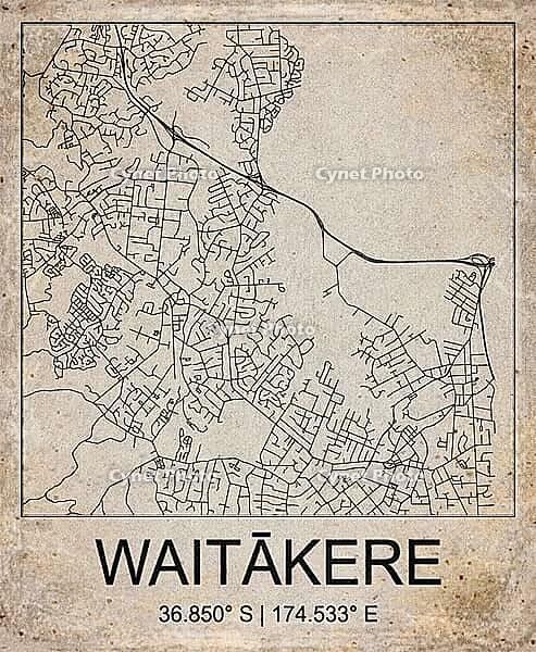 Waitakere New Zealand Retro Minimalist City Map Poster[IBR124708800]の写真 ...