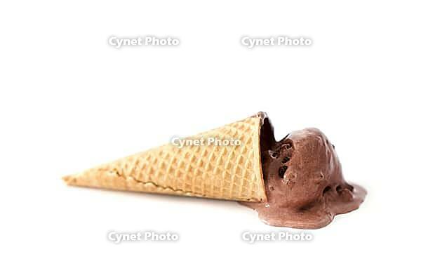 Chocolate icecream on a white background [IBR124724840]