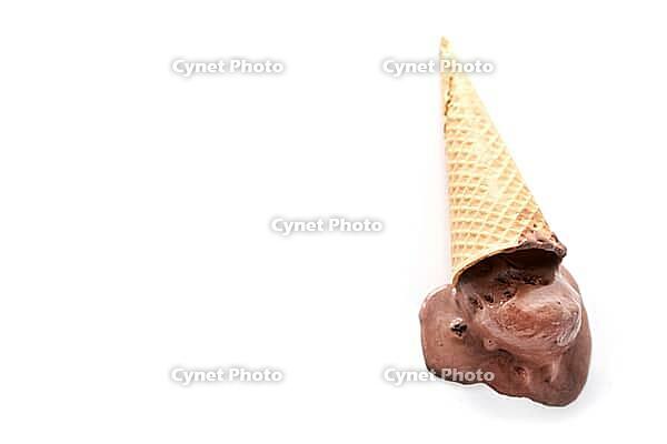 Chocolate icecream on a white background [IBR124724841]