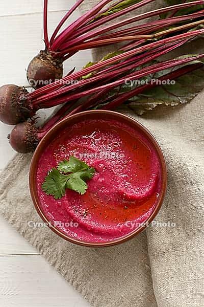 Food. Hummus out of beetroot [IBR124724844]