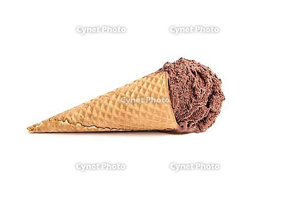 Chocolate icecream on a white background [IBR124724867]