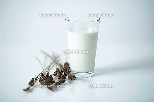 Glass of milk on the table [IBR124724873]