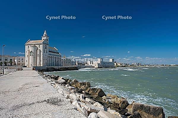 View of the old town with cathedral in Trani, Apulia, Italy [IBR124748854]