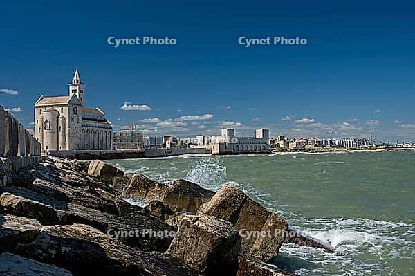 View of the old town with cathedral in Trani, Apulia, Italy [IBR124748867]