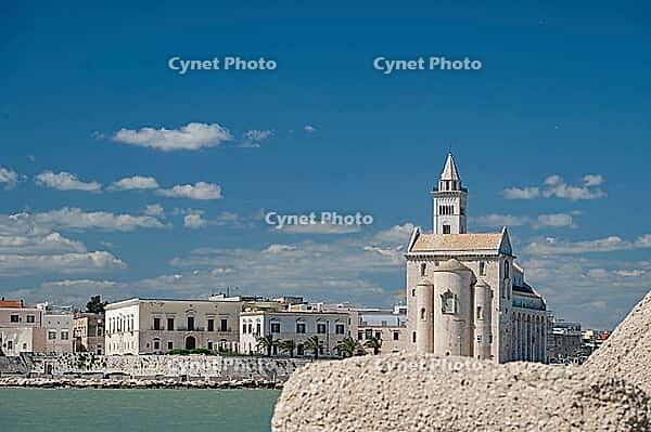 View of the old town with cathedral in Trani, Apulia, Italy [IBR124748878]
