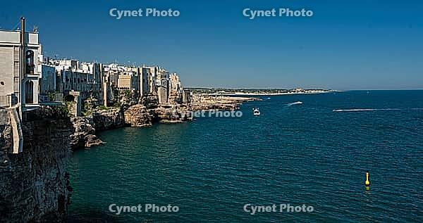 Polignano a Mare in Puglia, Italy, view of the old town and the Adriatic Sea, the Adriatic Sea, Volare [IBR124748882]