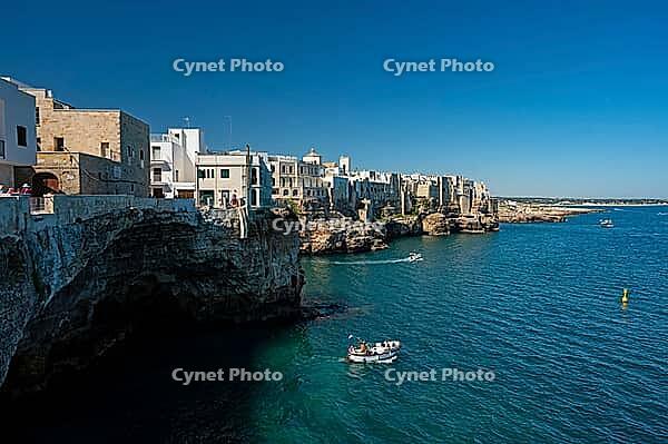 Polignano a Mare in Puglia, Italy, view of the old town and the Adriatic Sea, the Adriatic Sea, Volare [IBR124748883]