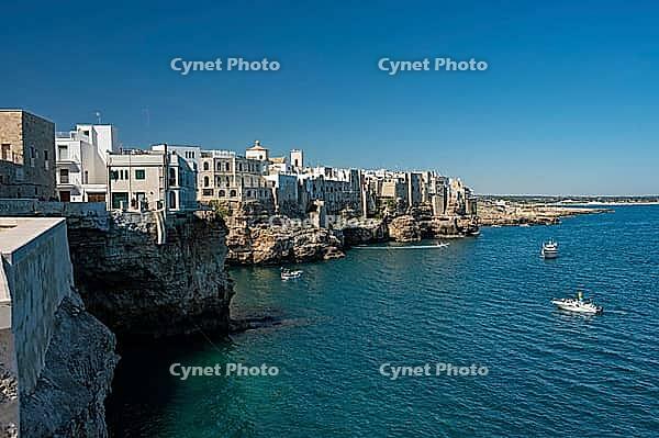 Polignano a Mare in Puglia, Italy, view of the old town and the Adriatic Sea, the Adriatic Sea, Volare [IBR124748884]