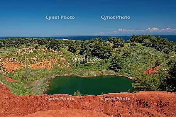 Bauxite lake near Otranto in Puglia, Italy [IBR124748889]