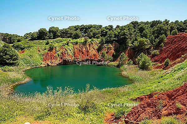 Bauxite lake near Otranto in Puglia, Italy [IBR124748890]