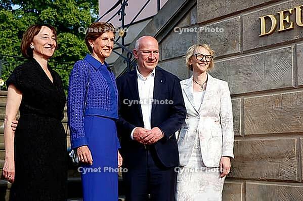 Elisabeth Sobotka, Ilka Horstmeier, Kai Wegener and Nina Englert arriving at the Staatsoper für Alle - Giuseppe Verdi's opera Nabucco on Bebelplatz in Berlin on 23.5.2026 [IBR113223581]
