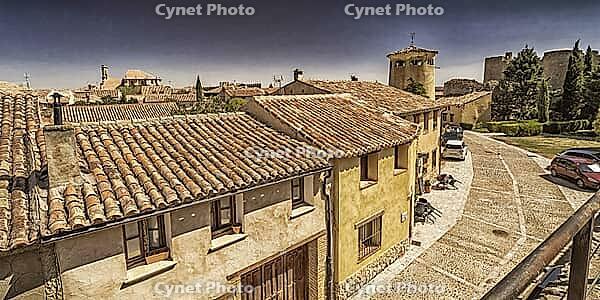 Typical Architecture, Street Scene, Urueña Medieval Town, Historic-Artistic Grouping, Valladolid, Castile and León, Spain [IBR124794780]