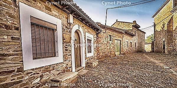 Typical Architecture, Street Scene, Castrillo de los Polvazares, Historic-Artistic Grouping, Astorga, Maragatería Region, León, Castile and León, Spain [IBR124794781]