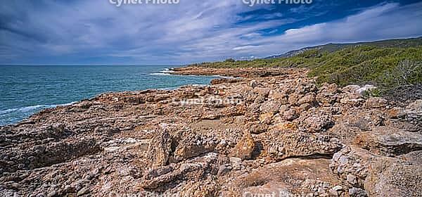 Walking Coast Path, Sierra de Irta Natural Park, Costa de Azahar, Bajo Maestrazgo, Castellón, Comunidad Valenciana, Spain [IBR124794796]