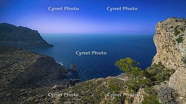 Es Colomer Viewpoint, Formentor Peninsula, Pollensa Bay, Comarca Sierra de Tramuntana, Mediterranean Sea, Mallorca, Islas Baleares, Spain [IBR124794797]