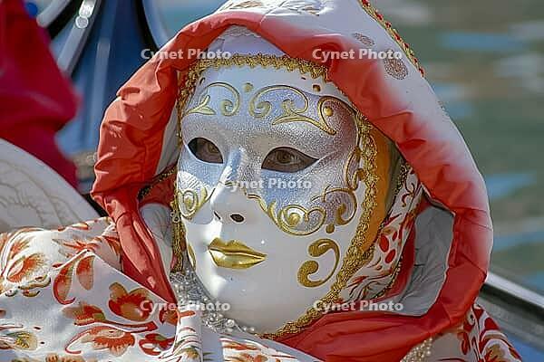Mysteriously masked woman at carnival in Venice, Italy, Generative AI, AI generated [IBR124891364]