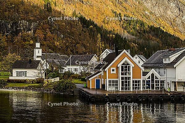 Norway Modalen, Mo church on Mostraumenfjord [IBR124897432]