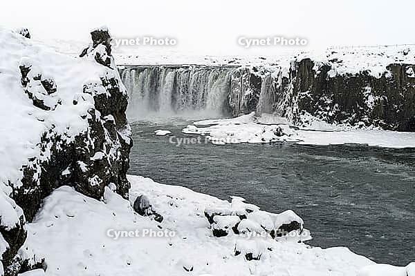 Iceland Akureyri, Godafoss Waterfall in Fosshall [IBR124897497]