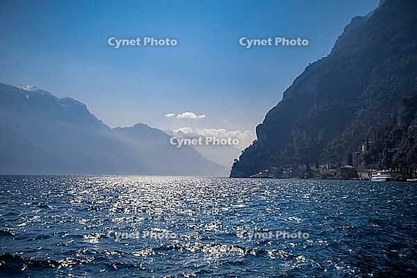 View of Lake Garda from Riva del Garda, Lake Garda, Trentino, Italy [IBR124898926]