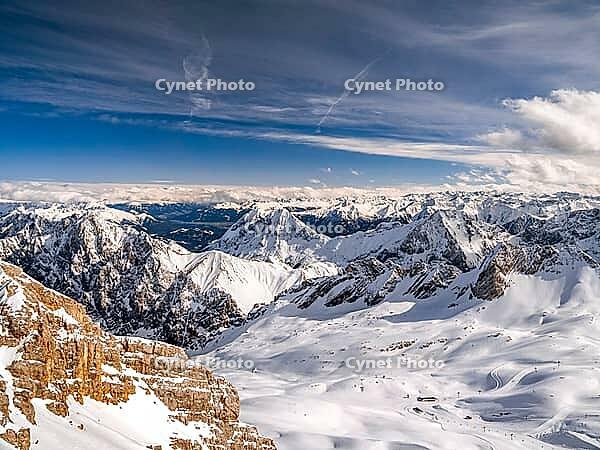 View of the Alps from Zugspitze, Germany's highest mountain [IBR124898944]