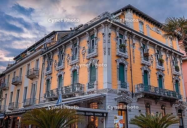 Old town in Salo on Lake Garda, Lago di Garda, Lombardy, Italy [IBR124898989]