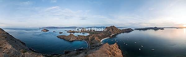 Aerial panoramic view of Pulau Padar, Komodo National Park, East Nusa Tenggara, Indonesia [IBR124899557]