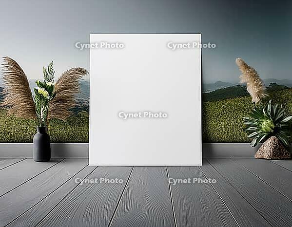 Empty paper template copy space for mockup and display design, AI generated [IBR124899894]
