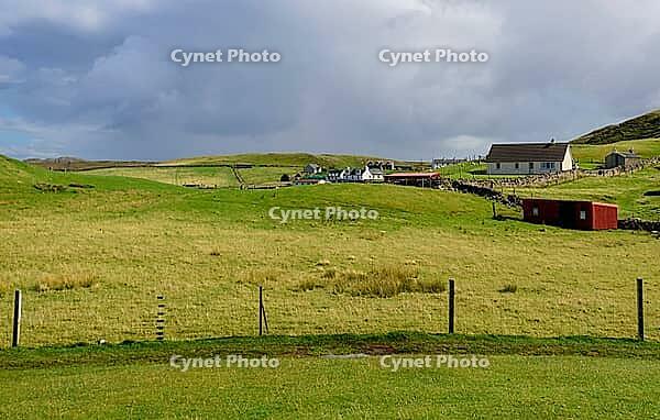 View of a farm against cloudy sky, take on the Isle of Skye in summer 2018 [IBR124915237]