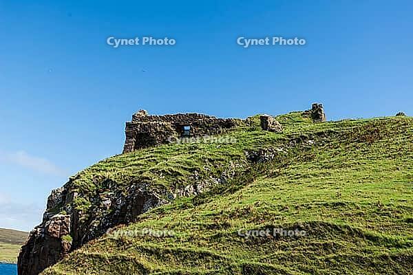 View of the historic ruins of Duntulm Castle taken on the Isle of Skye in summer 2018 [IBR124915240]