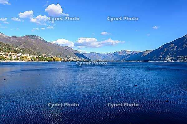 View of a lake with mountains in the background [IBR124915280]
