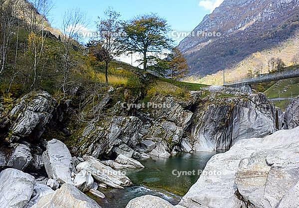 View of a creek surrounded by rocks [IBR124915290]
